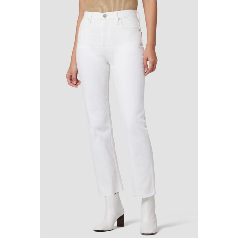 Hudson Jeans Remi High Rise Cropped Straight Leg Jeans White Women's Size 25